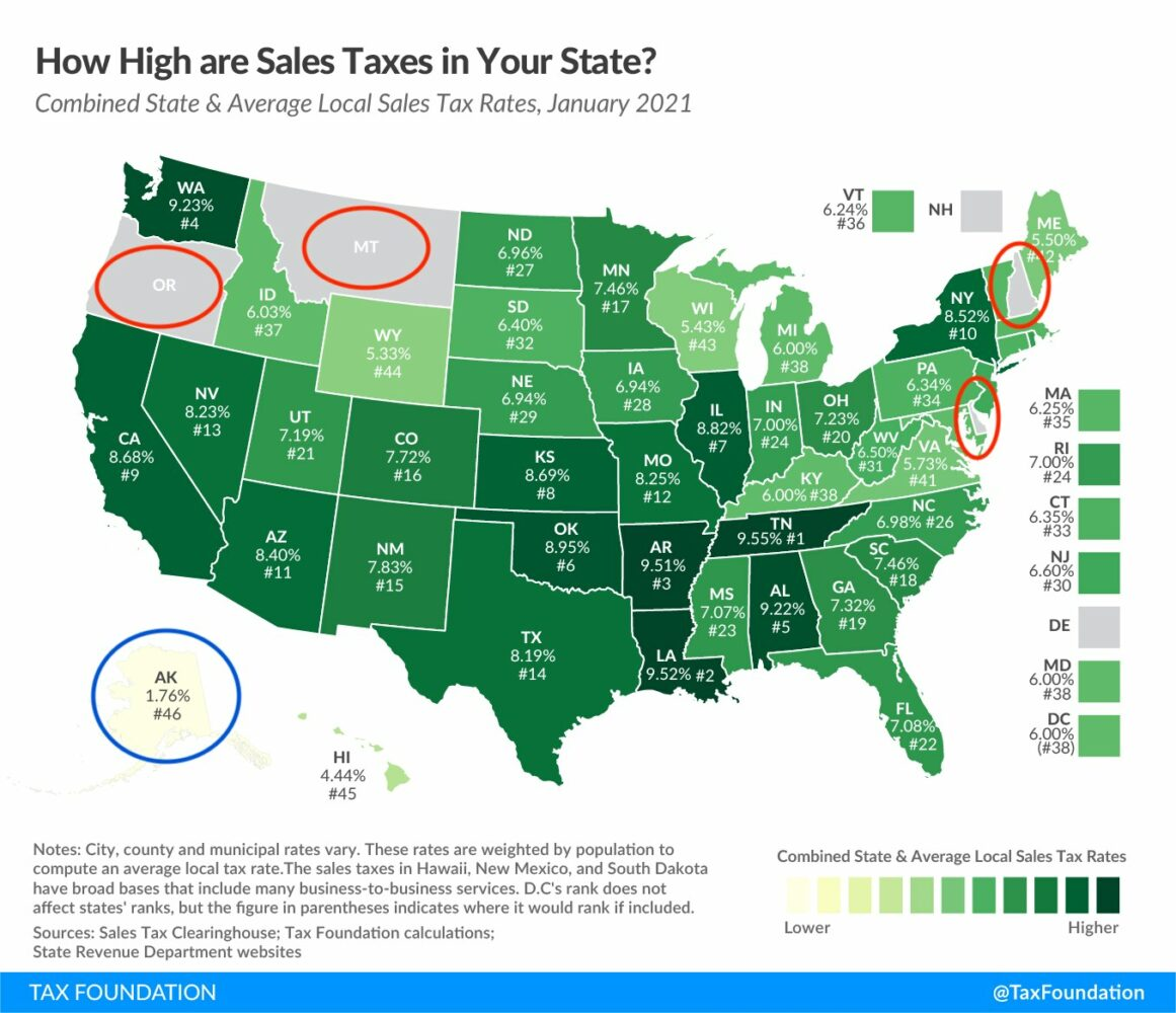 美國(guó)0稅率州